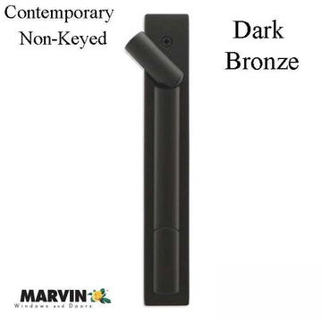 Marvin Contemporary Non-Keyed Handle, Ultimate Sliding French Door - Dark Bronze